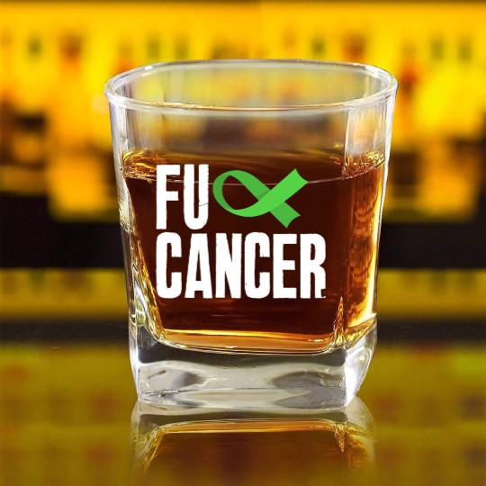 Non-Hodgkin Lymphoma Awareness Fuck Cancer Square Whiskey Glasses
