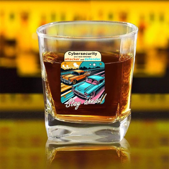 Cybersecurity is a race Square Whiskey Glasses