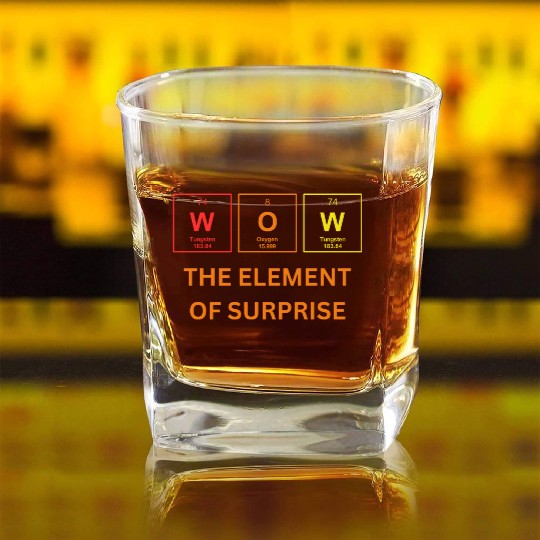THE ELEMENT OF SURPRISE Square Whiskey Glasses