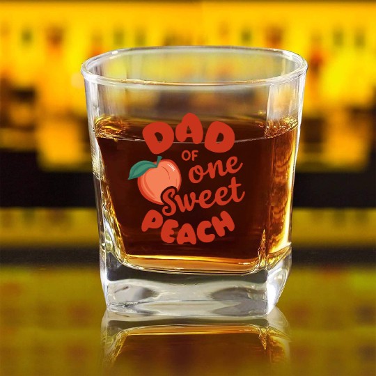 Dad of one sweet Peach Square Whiskey Glasses