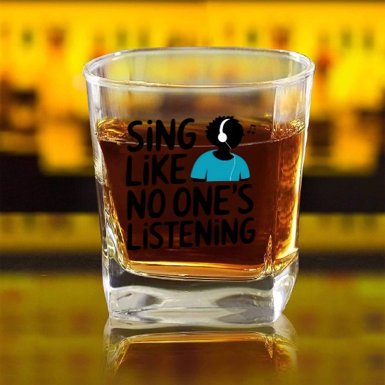 Sing Your Heart Out Square Whiskey Glasses