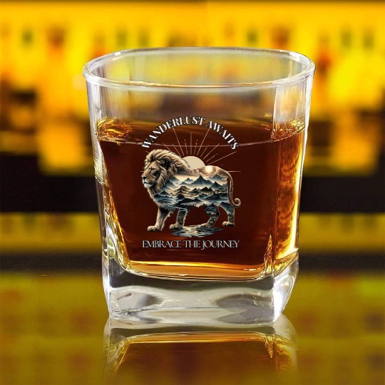 Wanderlust Awaits: Embrace the Journey Square Whiskey Glasses