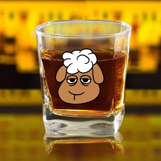 Sheep Tired Bored Empty Look Head Face Unhappy Sad Square Whiskey Glasses
