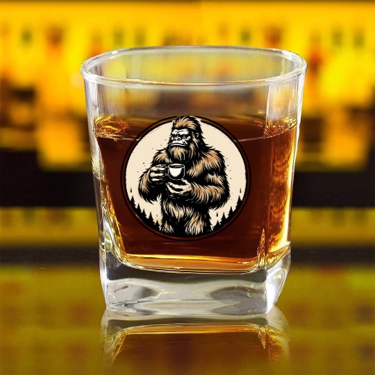 dark wild coffee wild man monkey Chewbacca Beard Square Whiskey Glasses