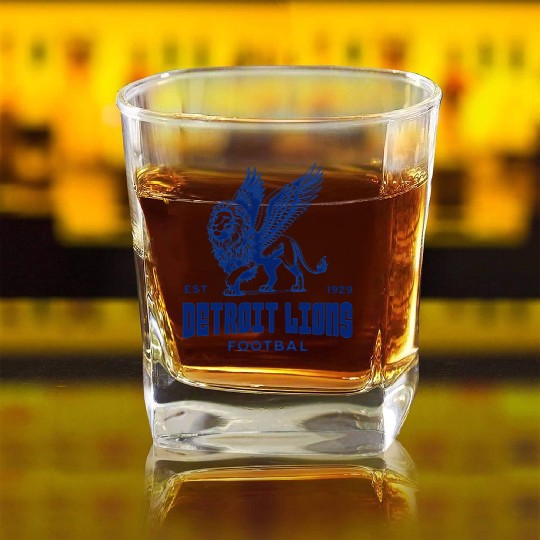 Detroit football Square Whiskey Glasses