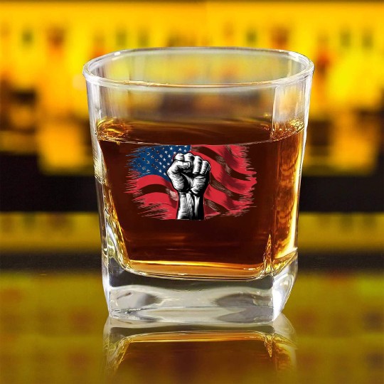 Martin Luther King Day Fight for the poeple Square Whiskey Glasses