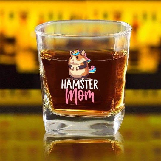 Hamster Mom Female Hamster Lover Design for Square Whiskey Glasses