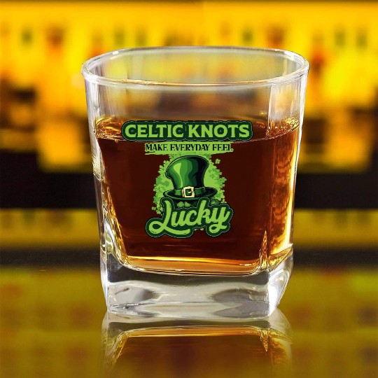 Celtic Knots Make Everyday Feel Lucky St Patricks Square Whiskey Glasses
