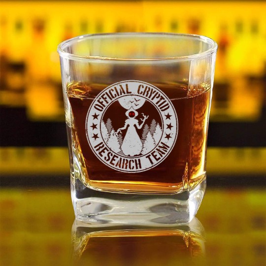 Cryptid Research Team | Cryptids Flatwoods Monster Square Whiskey Glasses