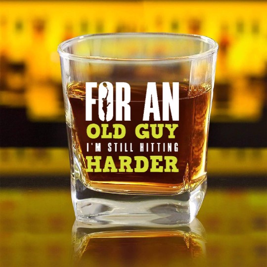 Tennis For An Old Guy I'm Still Hitting Harder Square Whiskey Glasses
