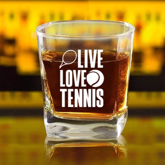 Live Love Tennis Passionate Lifestyle Square Whiskey Glasses