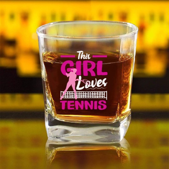 This Girl Loves Tennis Passion Square Whiskey Glasses