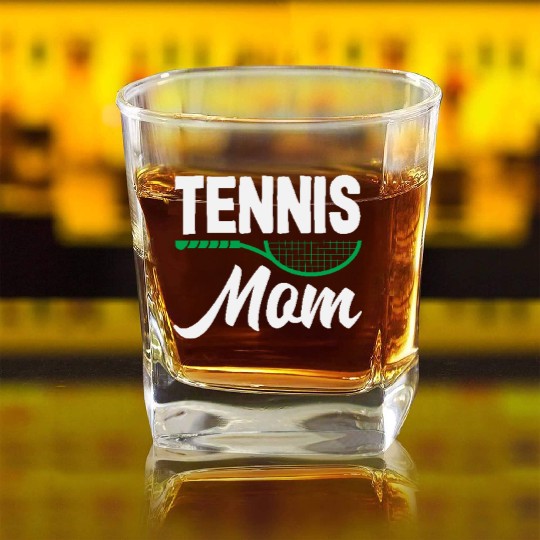 Proud Tennis Mom Vibes for Every Match Square Whiskey Glasses
