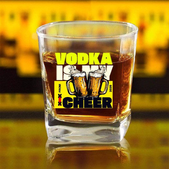 v is for vodka valentines CHEERS XX Square Whiskey Glasses
