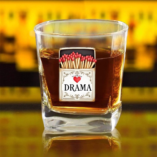 anti valentine no time for drama Square Whiskey Glasses