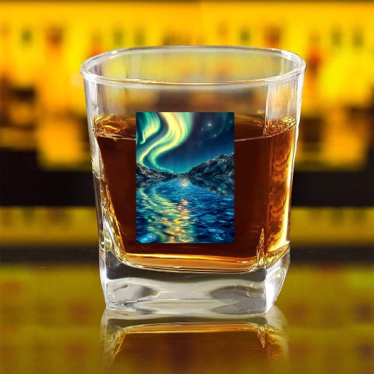 Crystal Lake of Aurora Square Whiskey Glasses