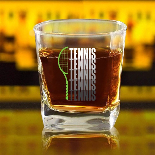 Tennis Enthusiast Passion Reflection Square Whiskey Glasses