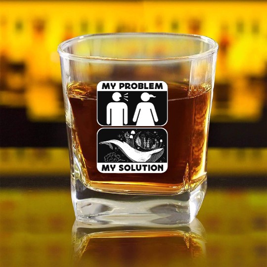 Whale Watching My Problem My Pictogram Mom Dad Square Whiskey Glasses
