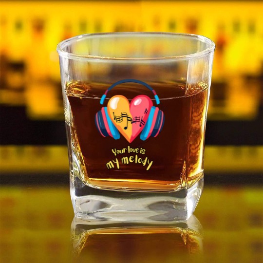 Your Love is My Melody Square Whiskey Glasses