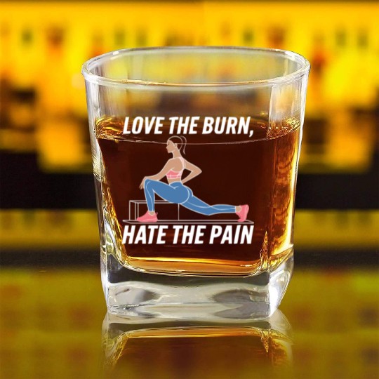 Bulgarian Squat Exercise Fitness Workout Gym Square Whiskey Glasses