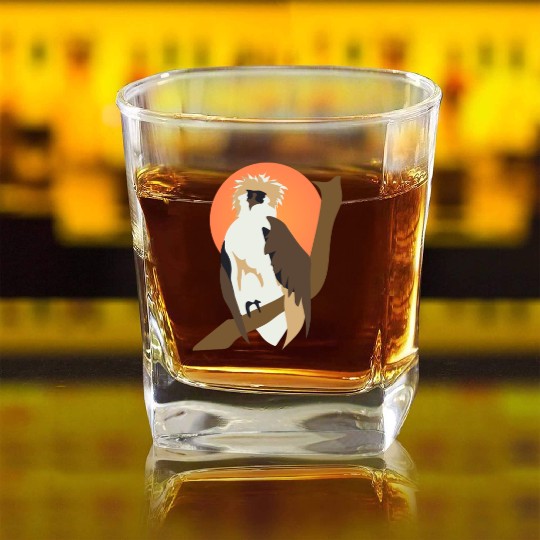 monkey- eating eagle Square Whiskey Glasses