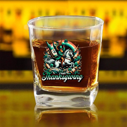 Irish Thanksgiving Square Whiskey Glasses