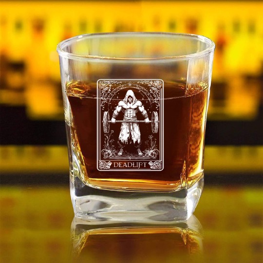 Death Skeleton Tarot Deadlift Deadlift Tarot Card Square Whiskey Glasses