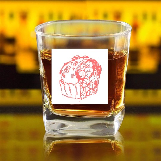 Sketching Sweetness Square Whiskey Glasses