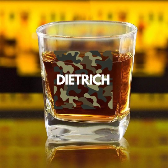 Dietrich Name Square Whiskey Glasses Men Good Quality Camouflage