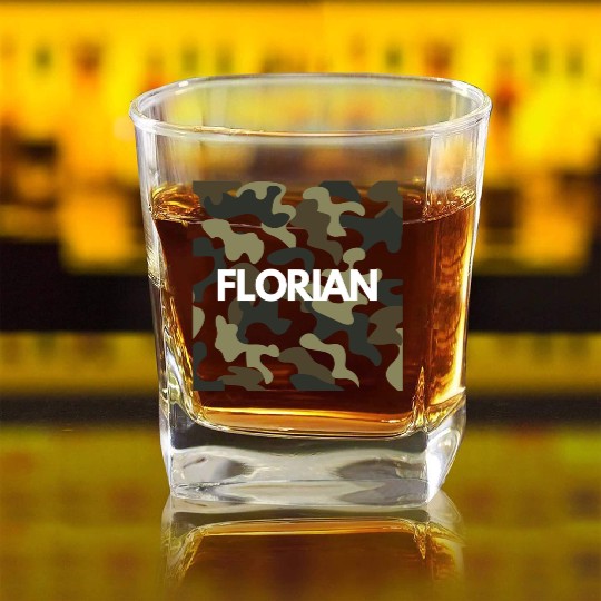 Florian Name Square Whiskey Glasses Men Good Quality Camouflage