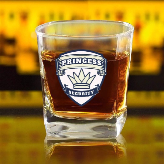 princess security birthday Square Whiskey Glasses