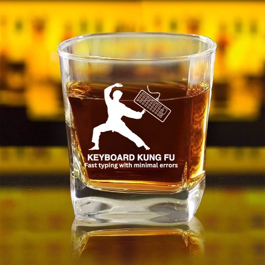 KEYBOARD KUNG FU Square Whiskey Glasses