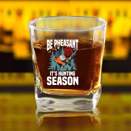 Pheasant Hunting for Hunters Square Whiskey Glasses