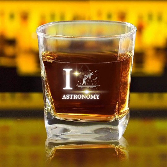 Amateur Astronomy: I Love Astronomy Square Whiskey Glasses
