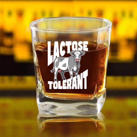 Lactose Tolerant – Built Different Square Whiskey Glasses