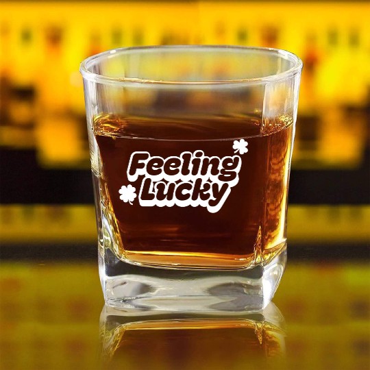 Feeling Lucky for St. Patrick's Day Square Whiskey Glasses