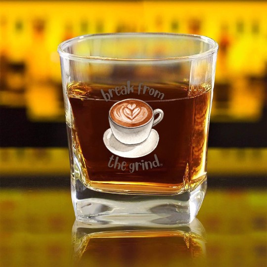 Coffee Latte Square Whiskey Glasses