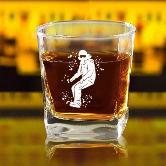 Snowboarder Snowboard Snowboarding Square Whiskey Glasses
