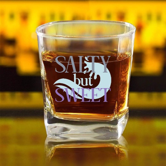 Salty but Sweet motivational quote Square Whiskey Glasses