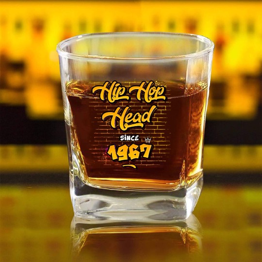 Hip-Hop Head Since 1967 - 58 Years of Rap & Rhymes Square Whiskey Glasses