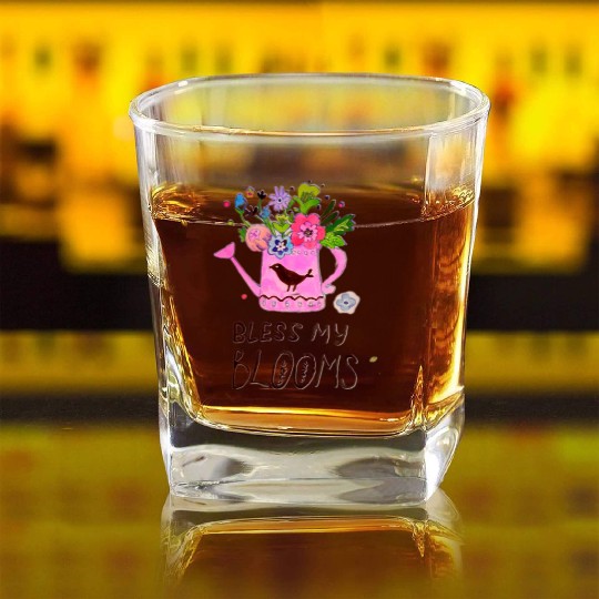 Spring flowers illustration Square Whiskey Glasses