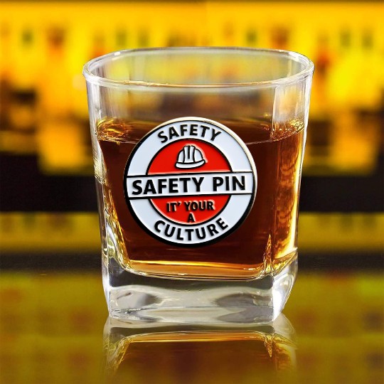 Safety Pin Square Whiskey Glasses