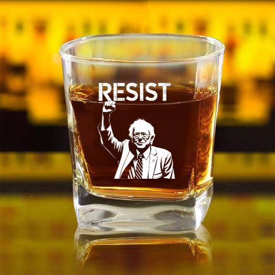 RESIST Bernie Sanders Freedom US National Service Square Whiskey Glasses