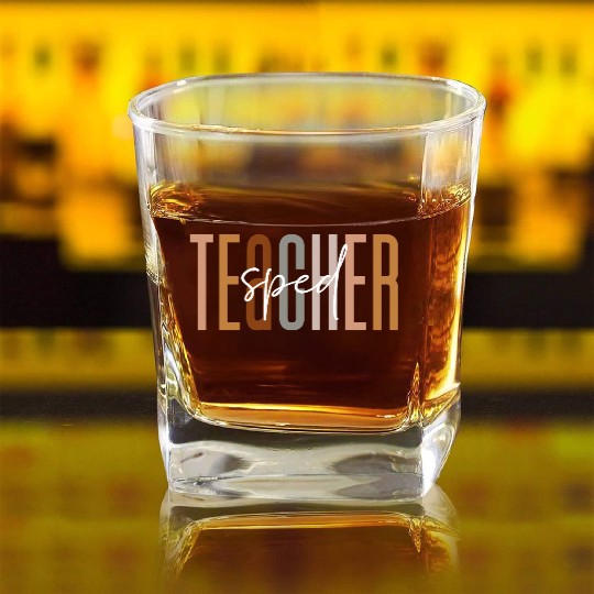 Sped Teacher Squad Crew Funny Special Education Square Whiskey Glasses