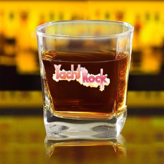 Yacht Rock Party Boat Drinking Square Whiskey Glasses Vintage 70s