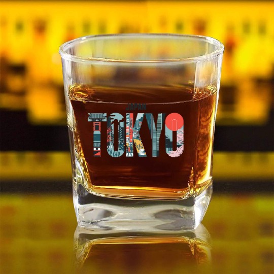 Explore Vibrant Tokyo Japan Streets and Culture Square Whiskey Glasses