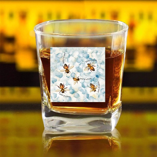 Bumble bee be kind of a bitch funny bug insect Square Whiskey Glasses
