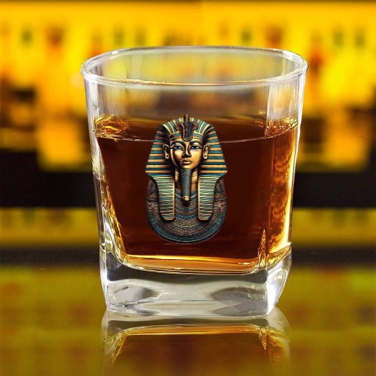 Pharaoh's Majesty Graphic Square Whiskey Glasses - Ancient Egyptian A