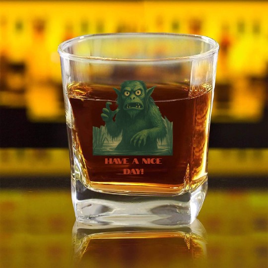 Have a Nice Day – Funny Monster Swamp Art Square Whiskey Glasses