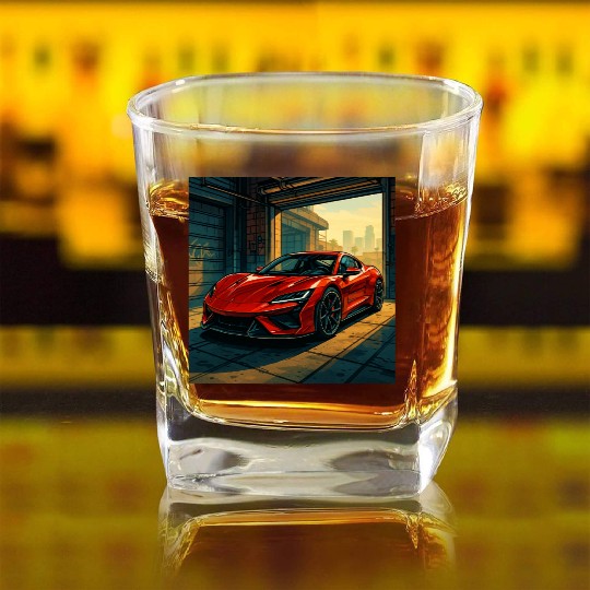 Street Legend - GTA Style Supercar Art Square Whiskey Glasses